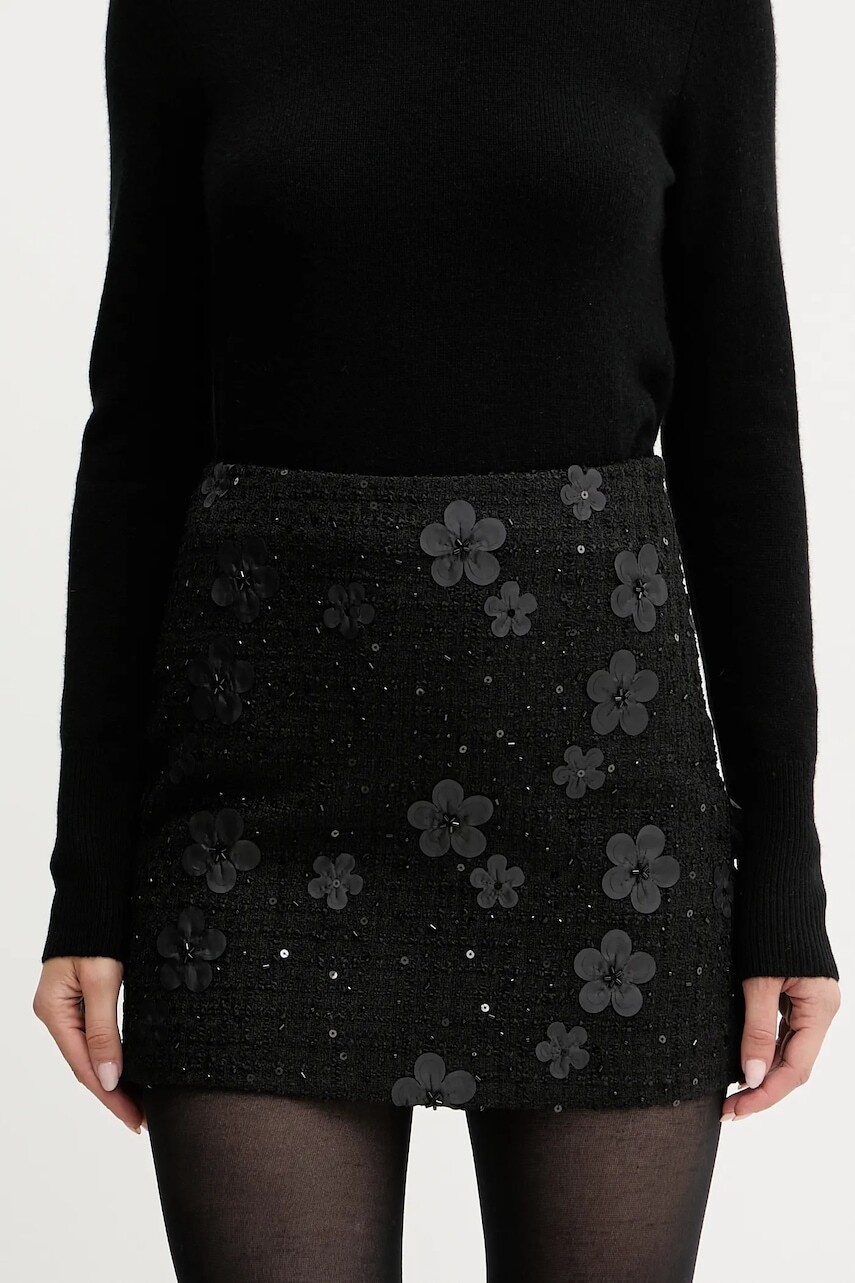 Sukňa Twinset čierna farba, mini, rovný strih, 252TP2401