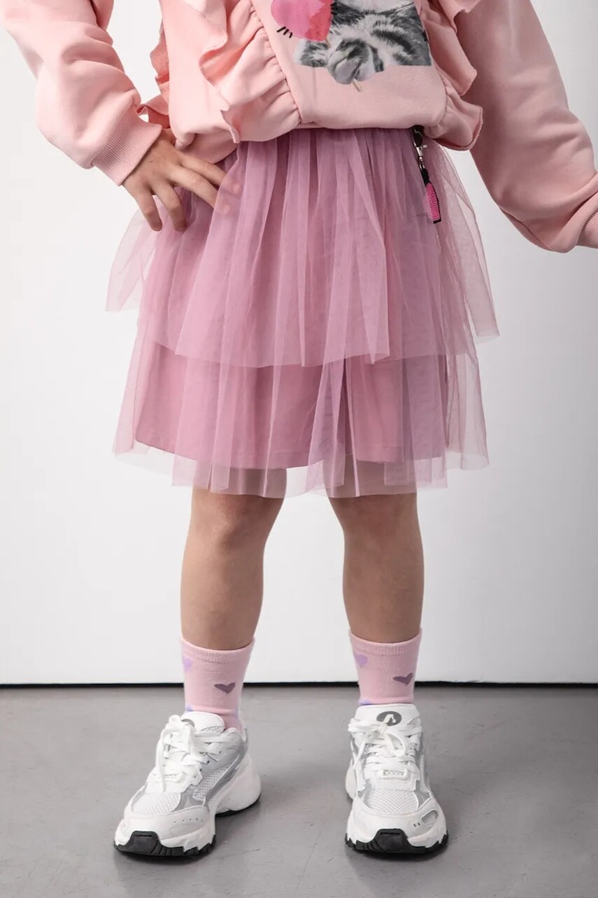 Dievčenská sukňa Coccodrillo ružová farba, mini, áčkový strih, CRAFT PUNK GIRL KIDS