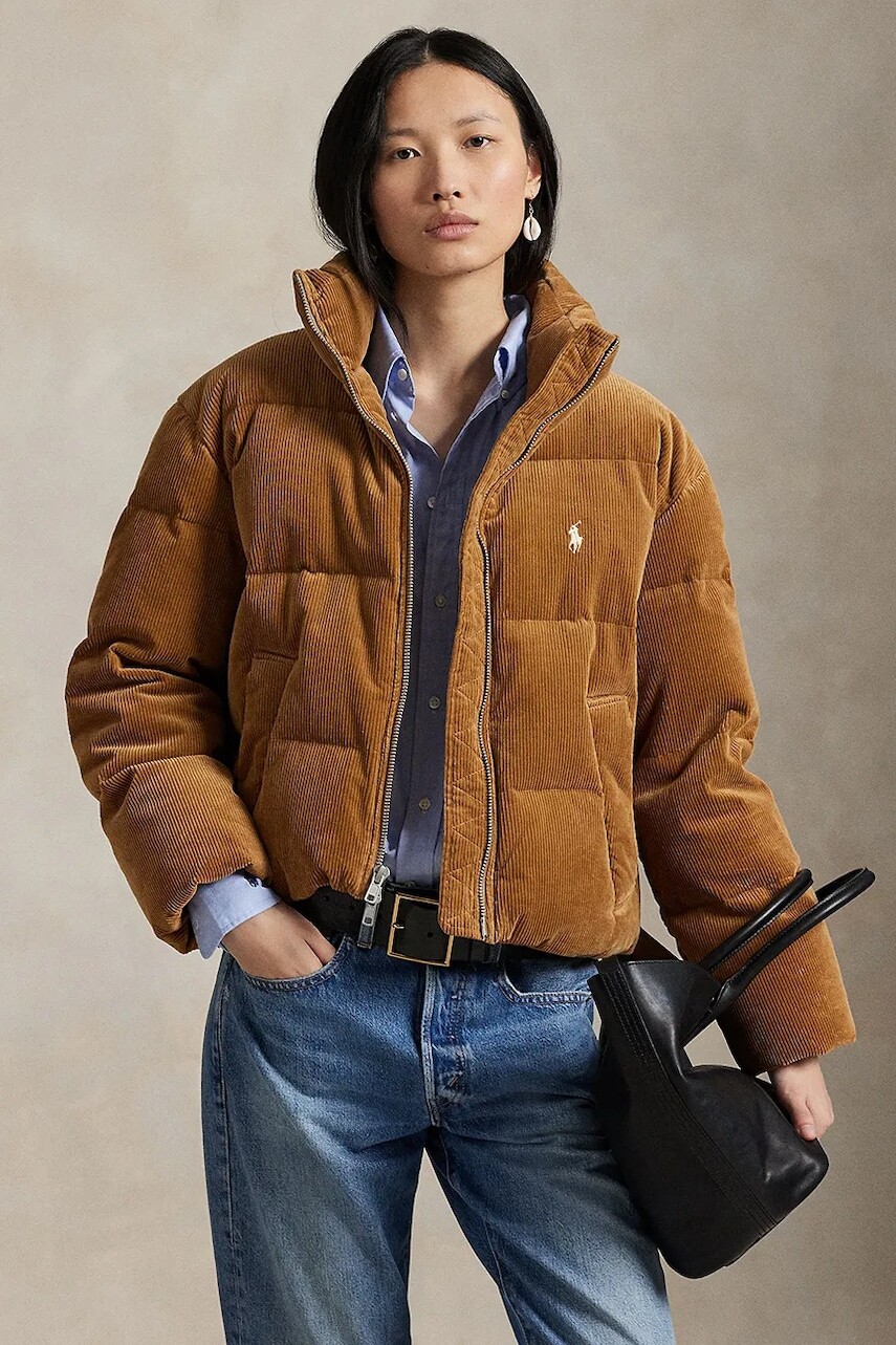 Páperová bunda Polo Ralph Lauren Woven Puffer béžová farba, zimná, 211971178