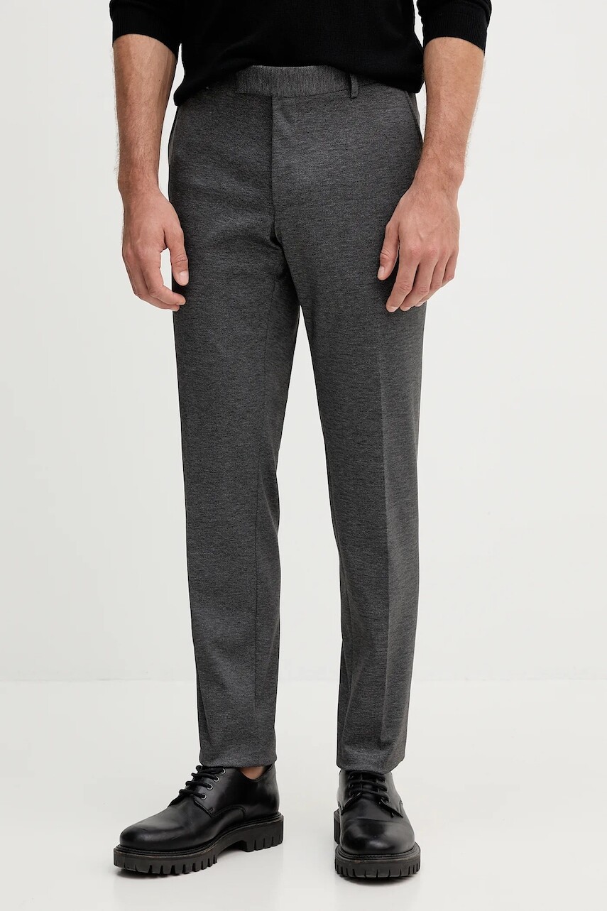 Nohavice Karl Lagerfeld šedá farba, rovný strih, 553590.505710