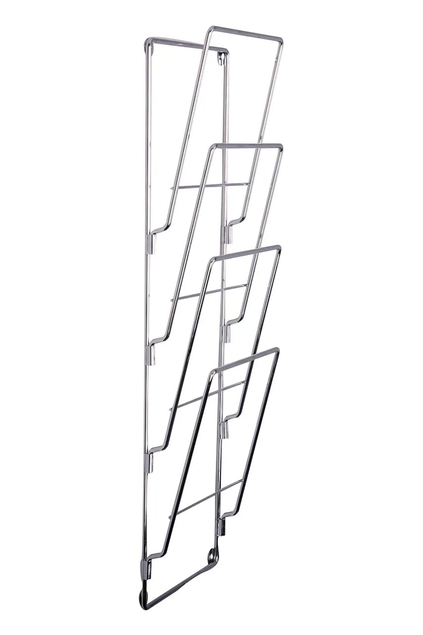 Stojan na časopisy Present Time Chrome S 60 x 19 cm šedá farba