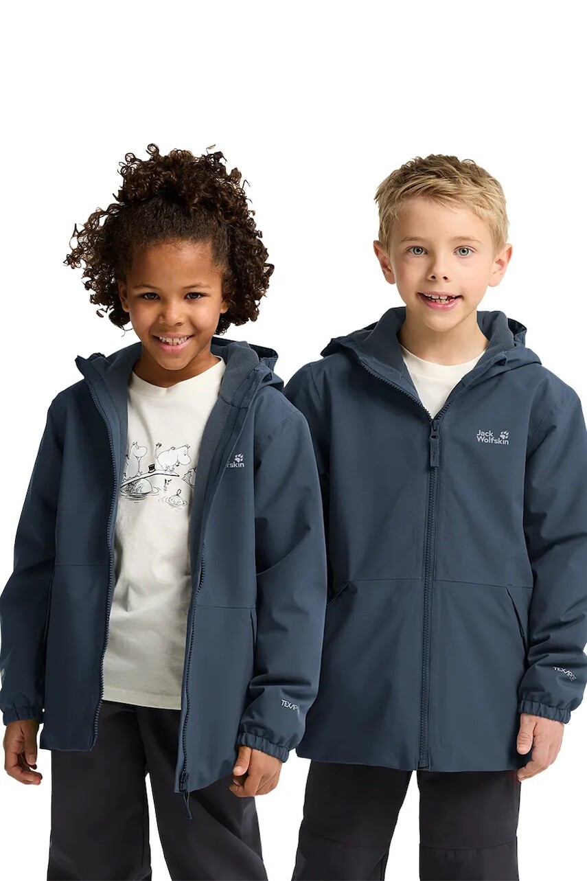 Bunda Jack Wolfskin SNOW DAYS JKT KIDS tmavomodrá farba, A65320