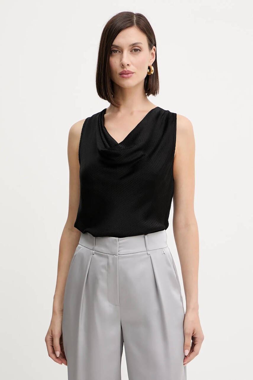 Blúzka Twinset čierna farba, jednofarebná, 252TP2363