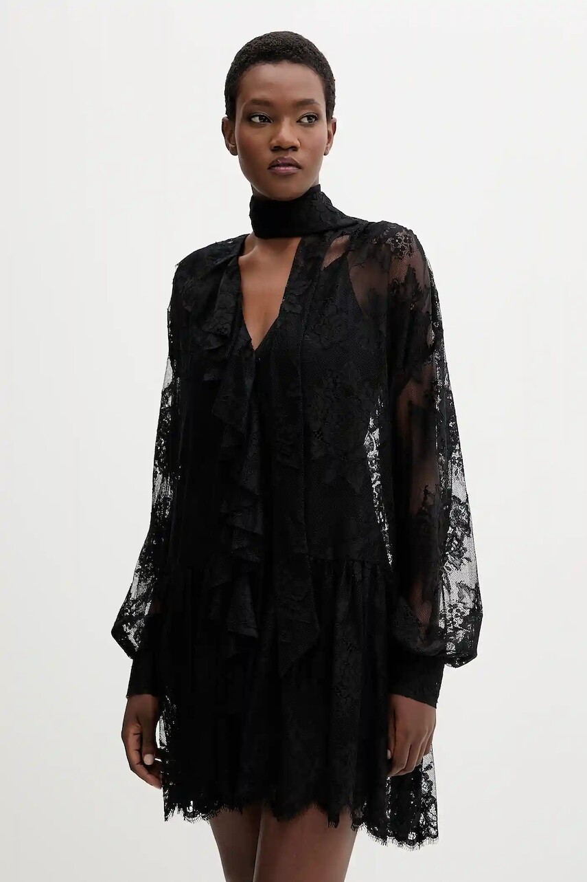 Šaty Aniye By čierna farba, mini, áčkový strih, 181359