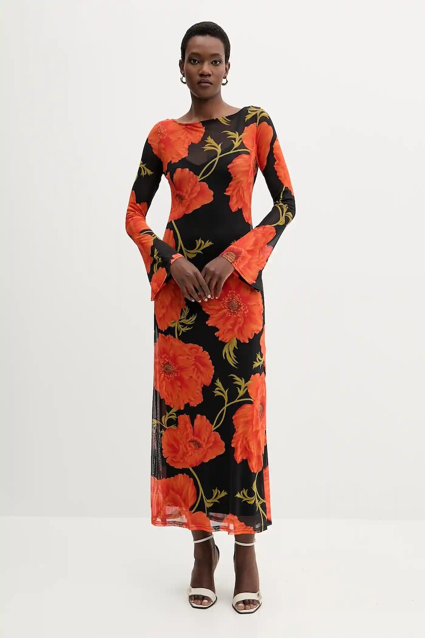 Šaty Never Fully Dressed čierna farba, maxi, áčkový strih, NFDDR3016