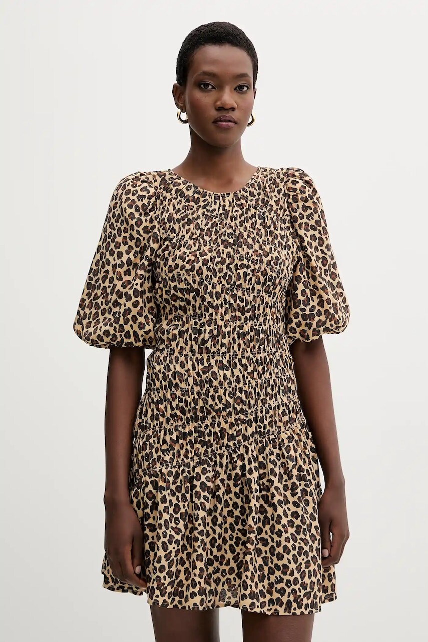 Šaty Never Fully Dressed hnedá farba, mini, áčkový strih, NFDDR3114