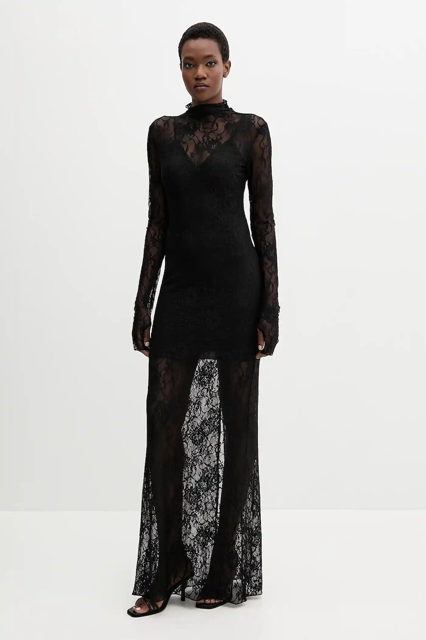 Šaty Aniye By čierna farba, maxi, priliehavé, 181521