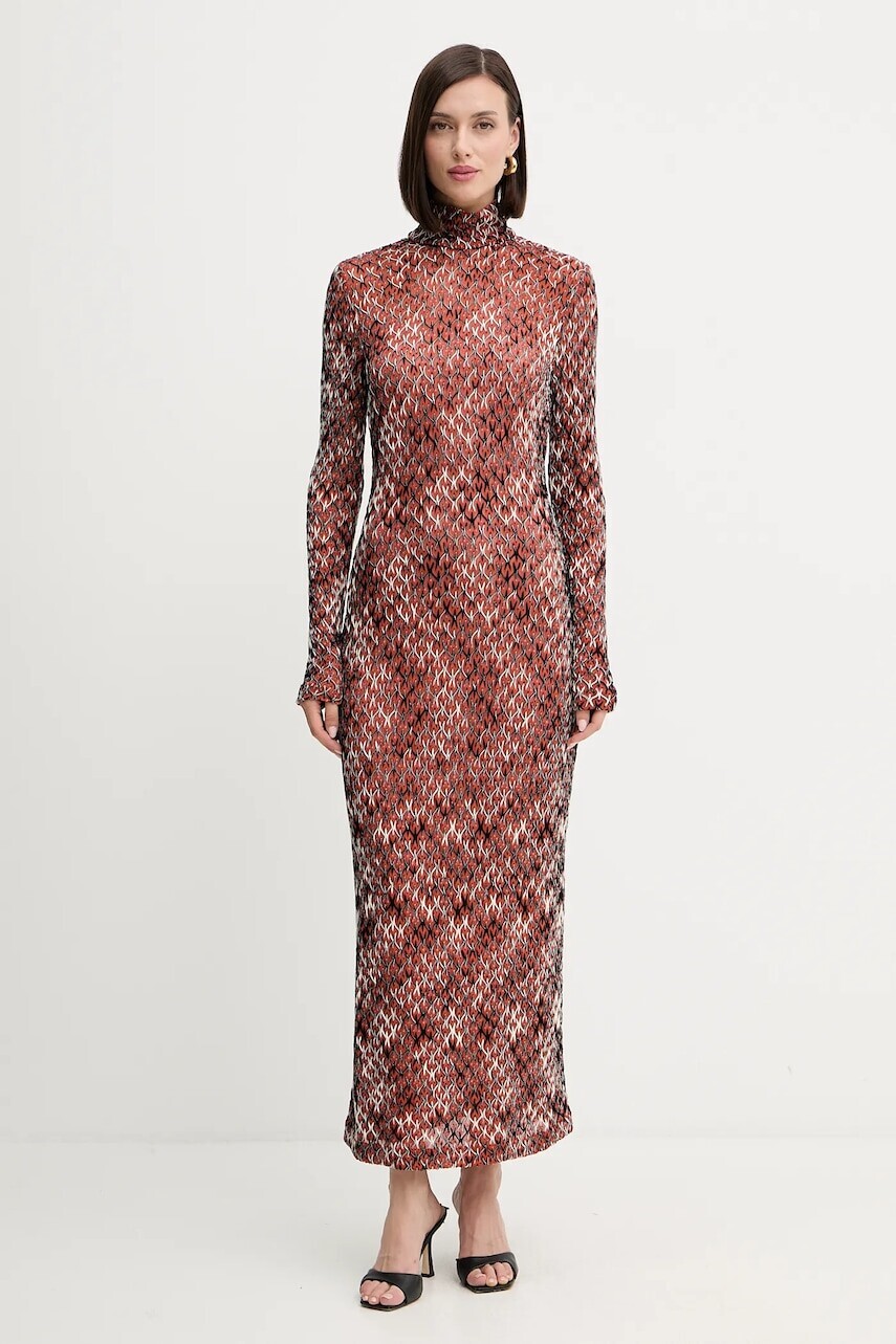 Šaty Missoni oranžová farba, maxi, priliehavé, DS25WG24.BR012N