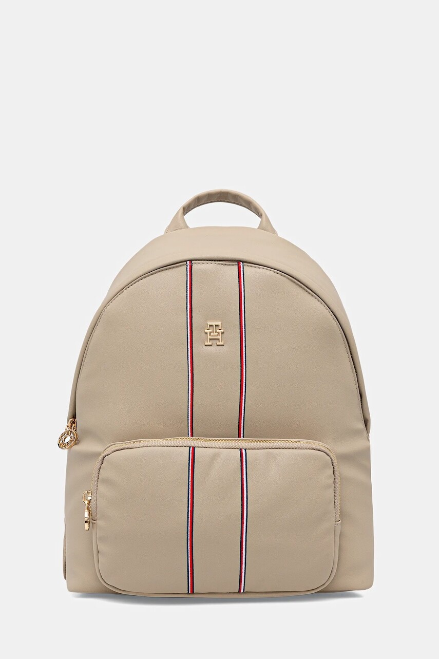 Ruksak Tommy Hilfiger dámsky, béžová farba, malý, jednofarebný, AW0AW18001