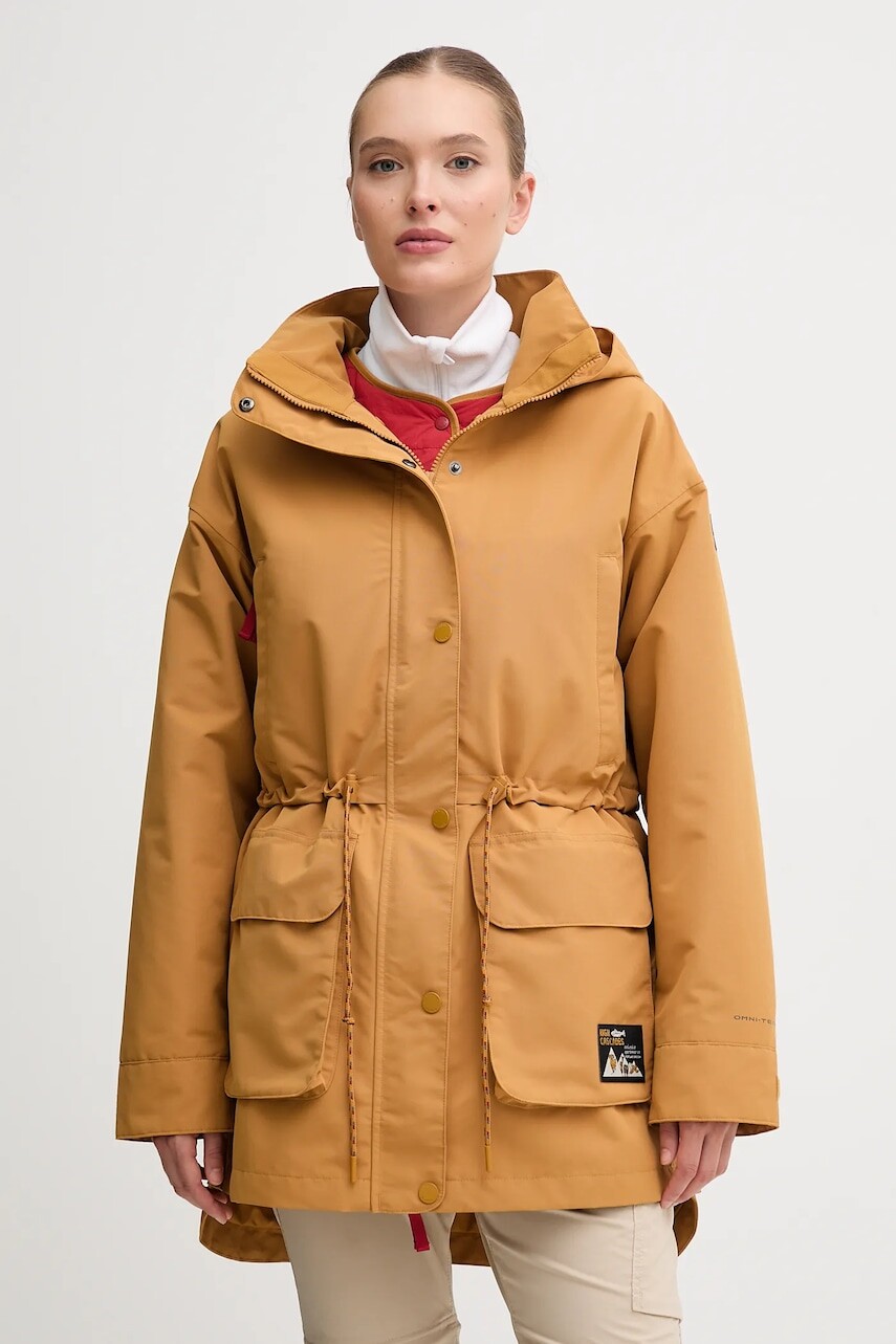 Bunda Columbia High Cascades Interchang hnedá farba, prechodná, oversize, 2141501