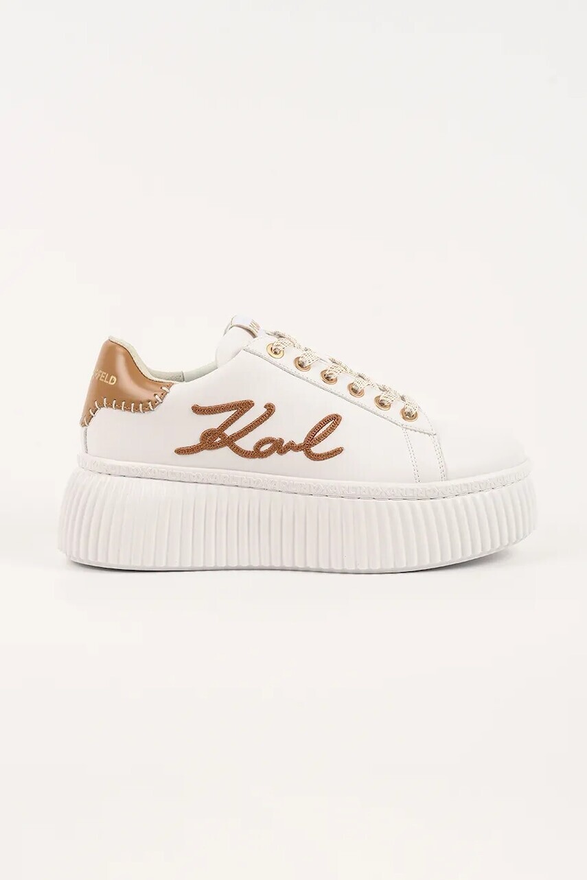 Kožené tenisky Karl Lagerfeld KREEPER LO biela farba, KL42372C