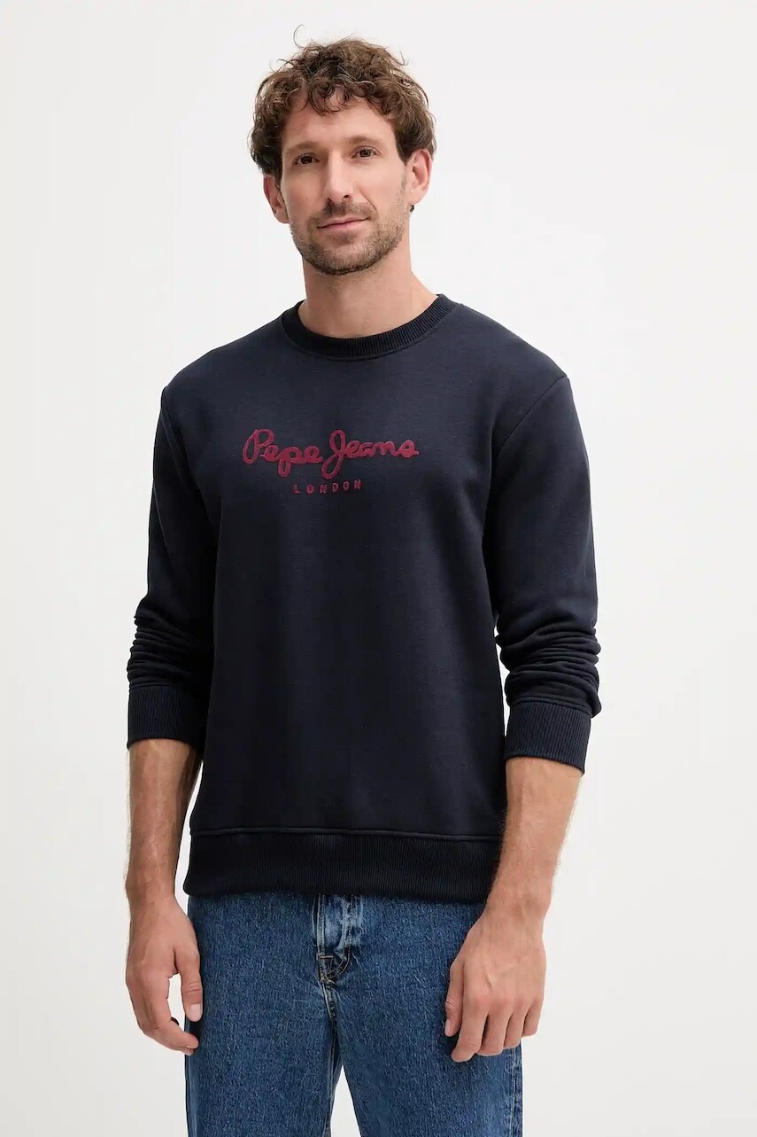 Mikina Pepe Jeans tmavomodrá farba, s potlačou, PM5800011