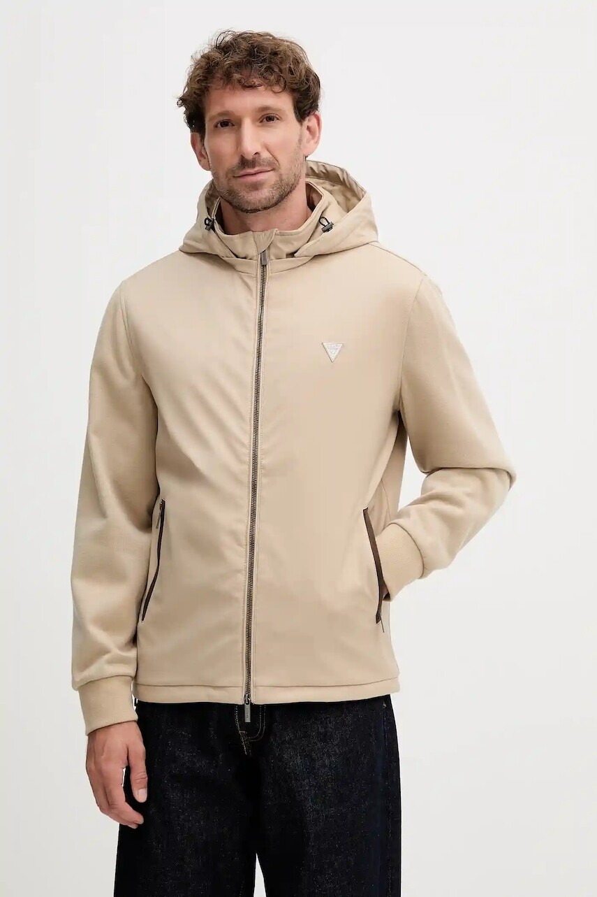 Bunda Guess béžová farba, prechodná, M4YL27 WEDJ0