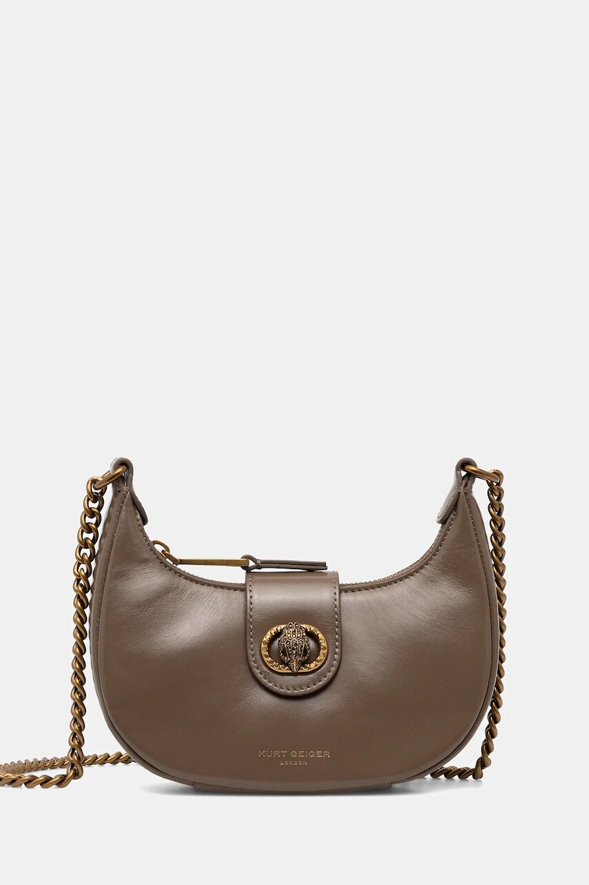 Kožená kabelka Kurt Geiger London hnedá farba, 4020137109