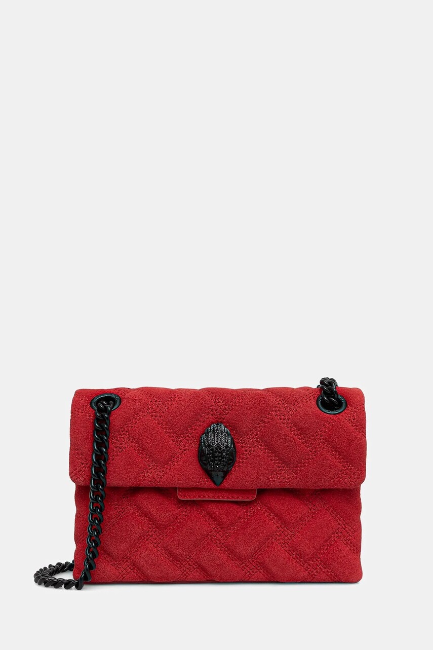 Kožená kabelka Kurt Geiger London MINI KENSINGTON červená farba, 5017350219
