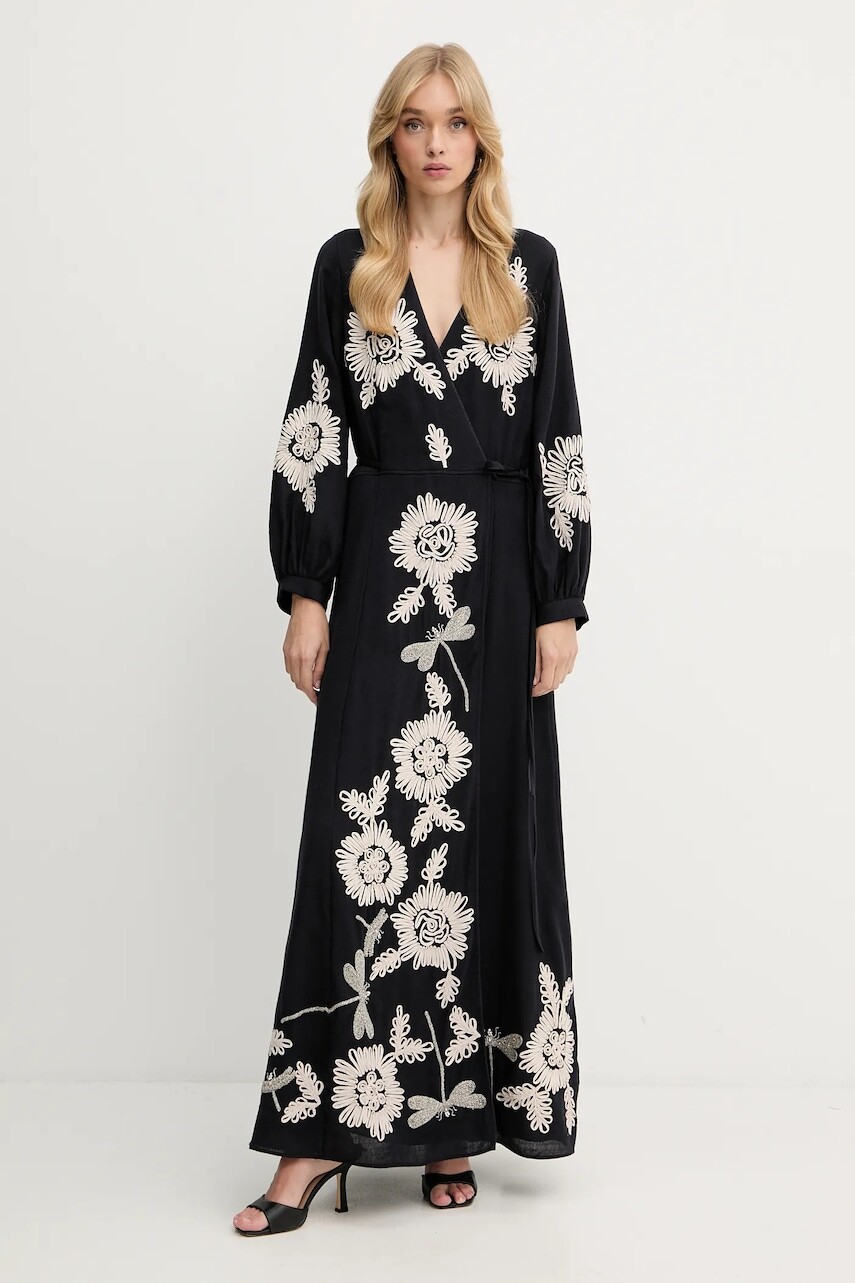 Vlnená sukňa Forte Forte tmavomodrá farba, maxi, áčkový strih, 14040.my.dress