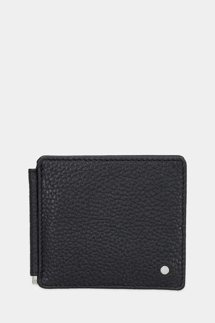 Kožené puzdro na karty Geox čierna farba, U35JFD 00046