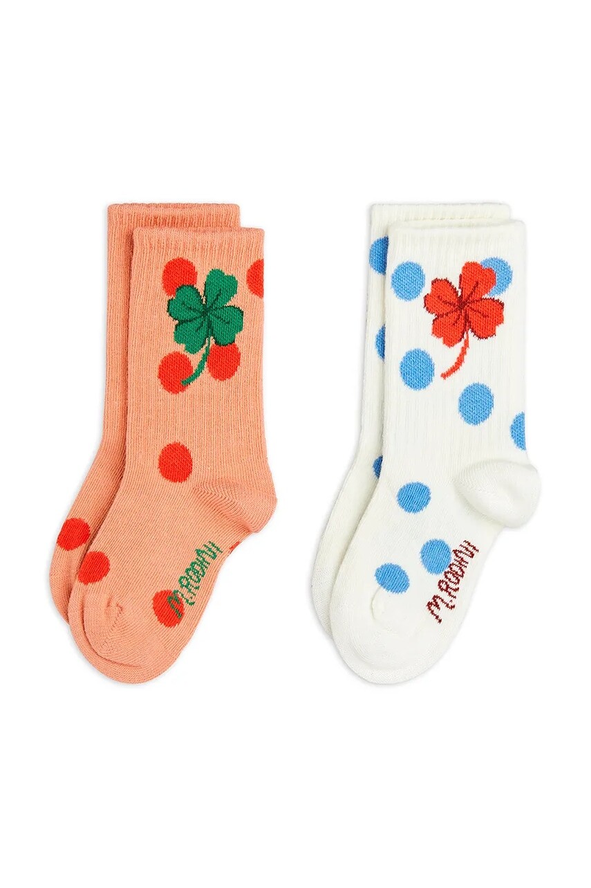 Detské ponožky Mini Rodini Clover 2-pak ružová farba, 25760119