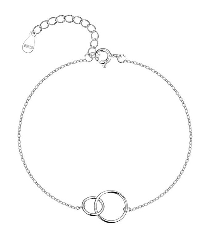 MOISS Strieborný náramok na nohu Krúžky B0001412