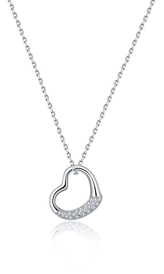 MOISS Nežný strieborný náhrdelník Srdce N0000021