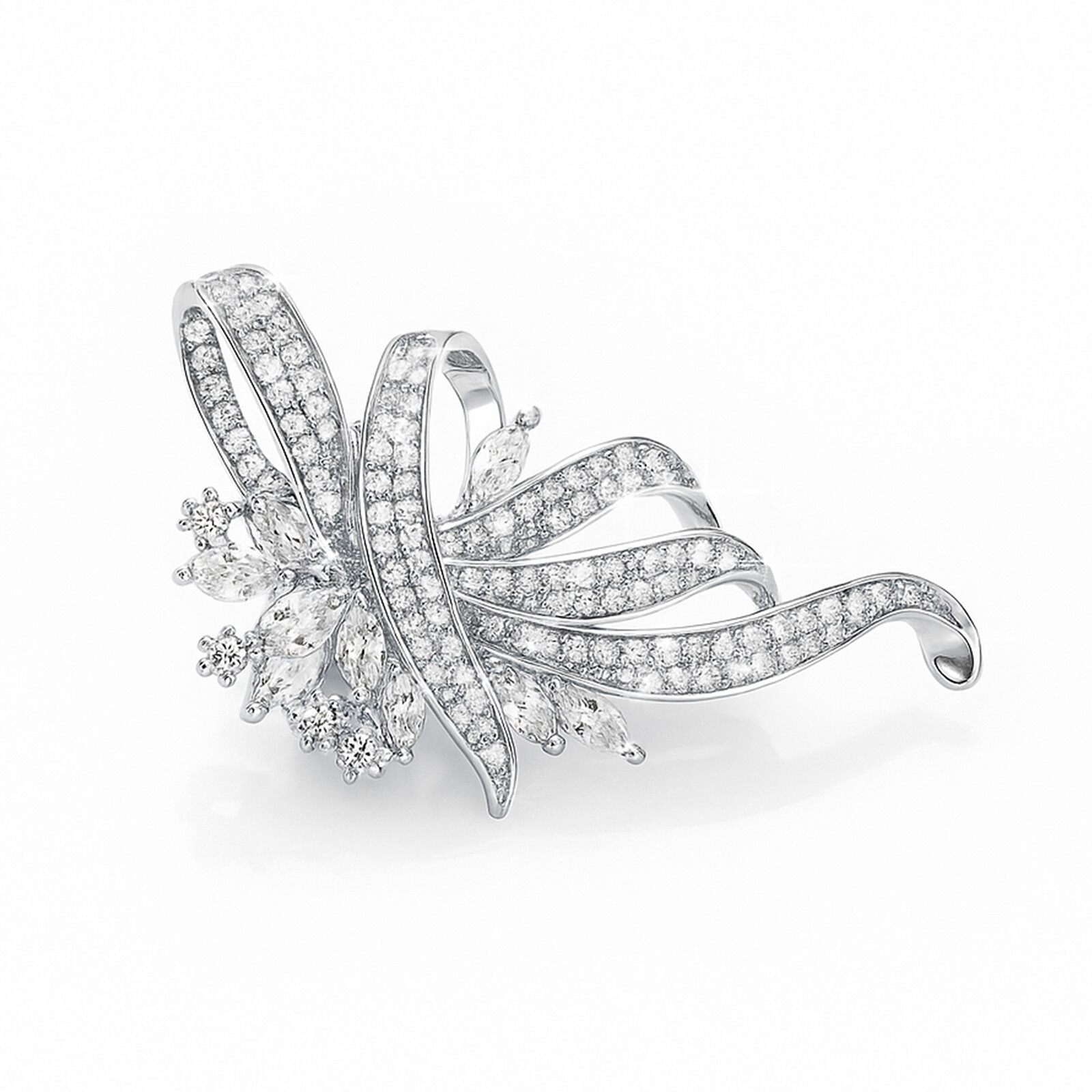 Troli Trblietavá brošňa v tvare stuhy Silver