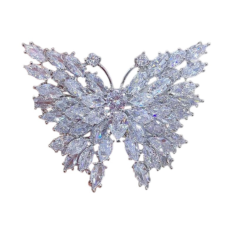 Troli Blyštivá brošňa Motýľ Silver