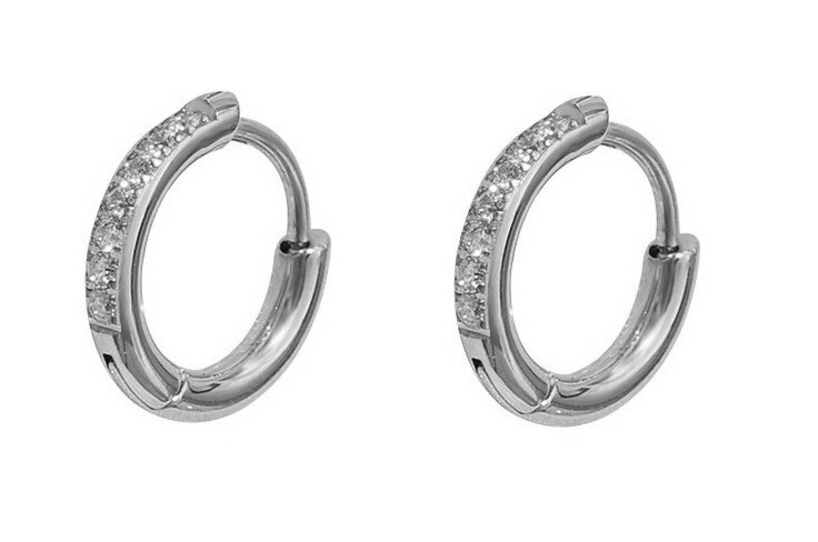 Troli Kruhové náušnice z ocele so zirkónmi VHLLE2008S