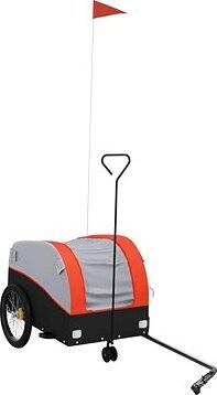 Shumee Vozík za bicykel 123 × 52 × 53 cm, 94138 čierny a oranžový, 30 kg, železo