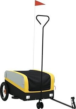Shumee Vozík za bicykel 122 × 53 × 53 cm, 94057 čierny a žltý, 30 kg, železo