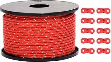 Shumee Stanové lanko s reflexnými prúžkami a napínačmi 50 m 5 mm, 4008129