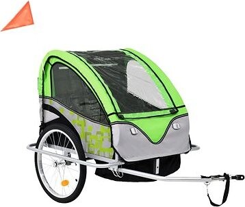 Shumee Vozík za bicykel a kočík 2 v 1, zelený a sivý
