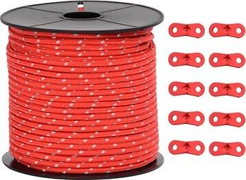 Shumee Stanové lanko s reflexnými prúžkami a napínačmi 50 m 4 mm, 4008124