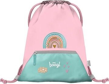 BAAGL Školské vrecko s vrecúškom Dúha, ružový