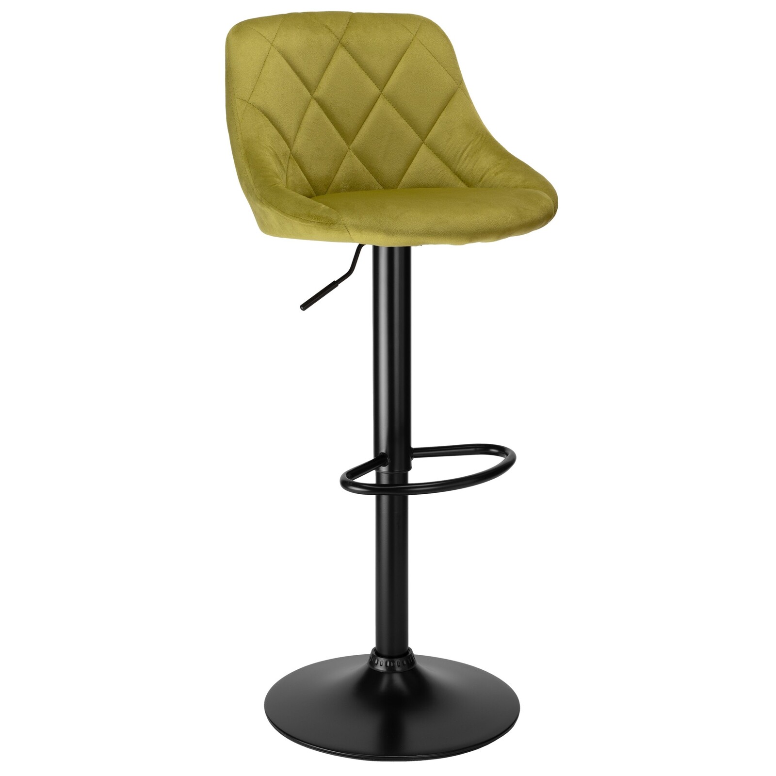 Barová židle CYDRO BLACK s výškovým nastavením olivová