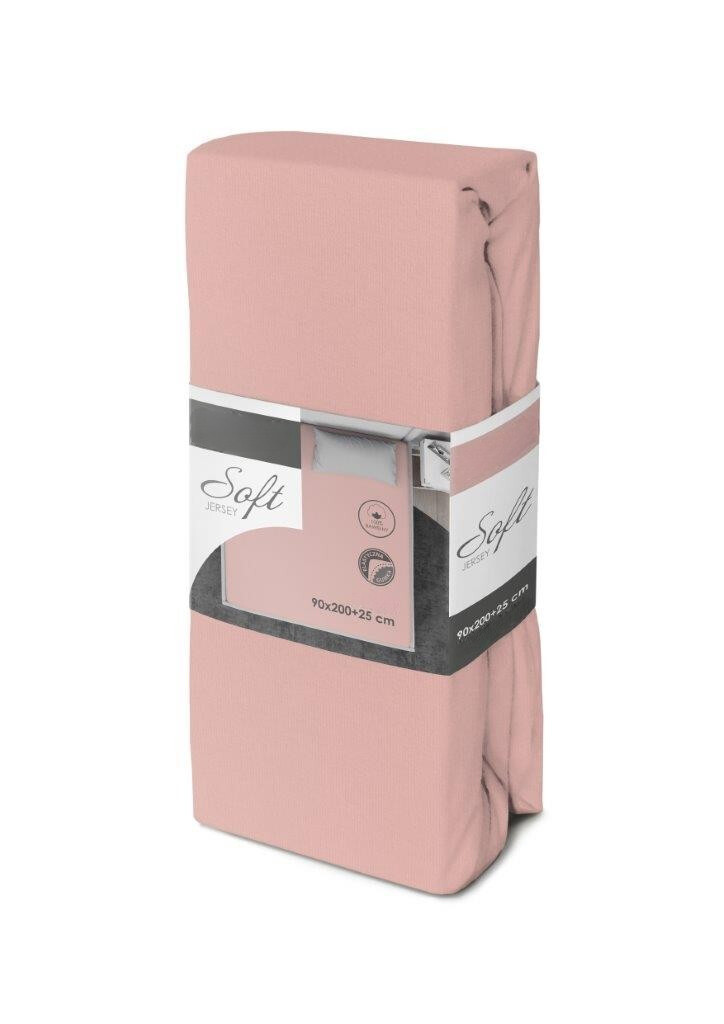 Bavlněné Jersey prostěradlo SOFT 90x200 cm + 25 cm růžové