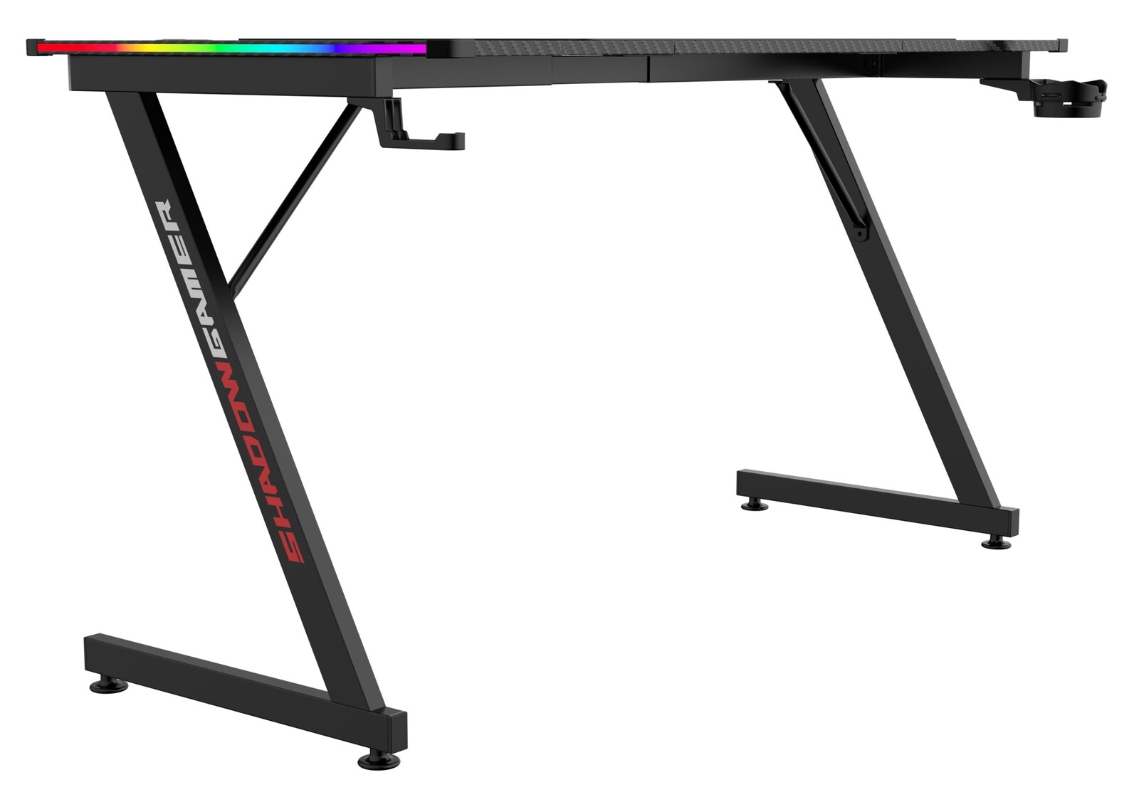 Herní stůl SHADOW GAMER 2.0 140 cm LED RGB černý