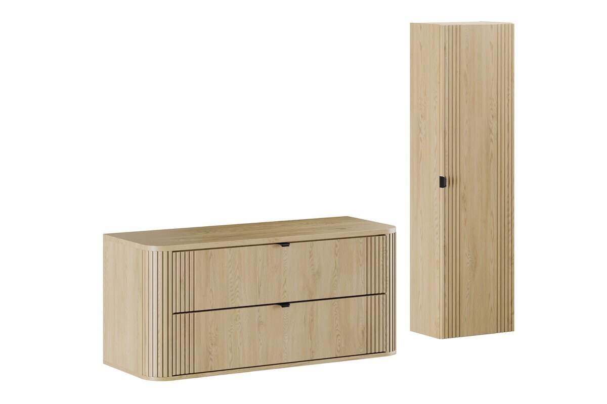 Koupelnová sestava Ovalia se skříňkami 120 cm dub Cremona