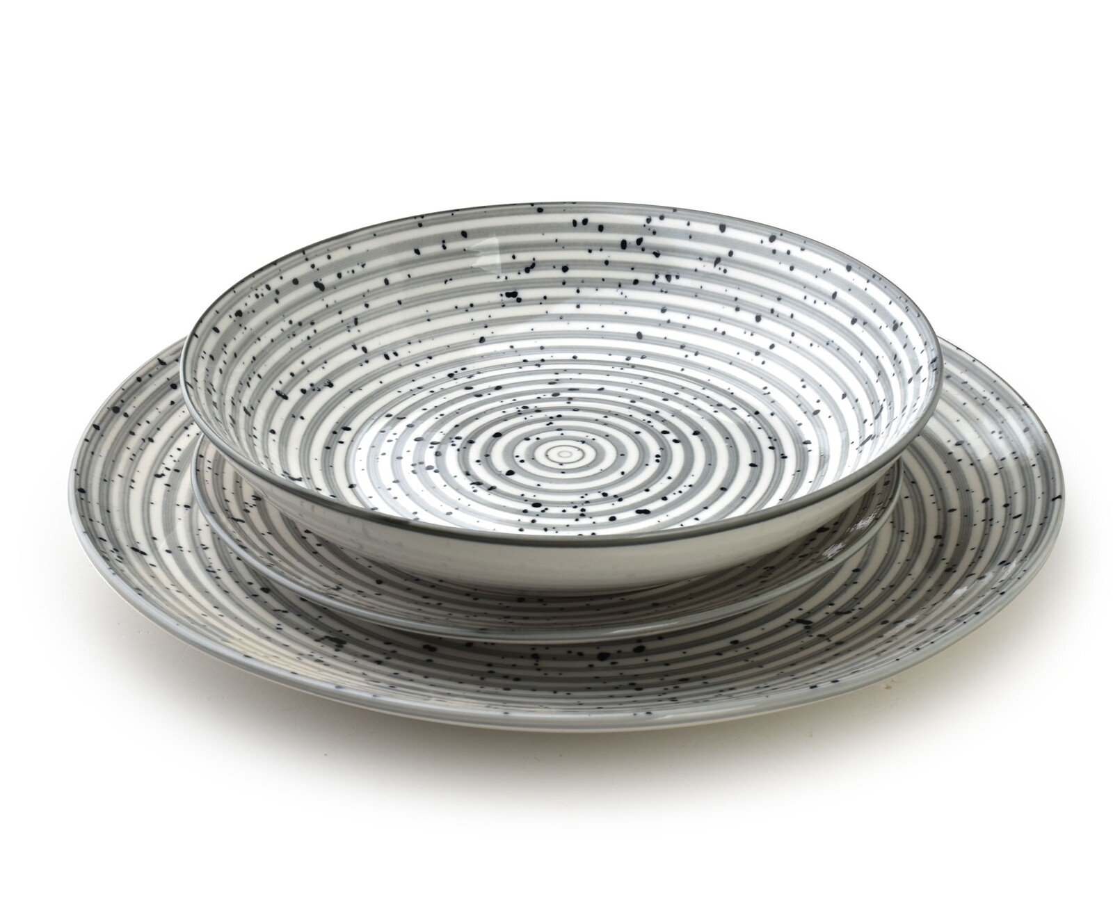 Porcelánová sada 18 ks STRIPES GREY šedá