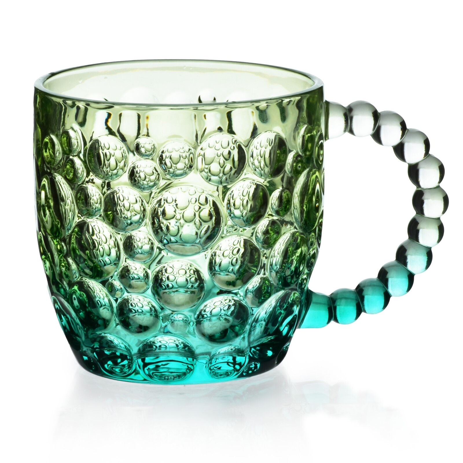 Skleněný hrnek VINI PEARL 350 ml zelený/modrý