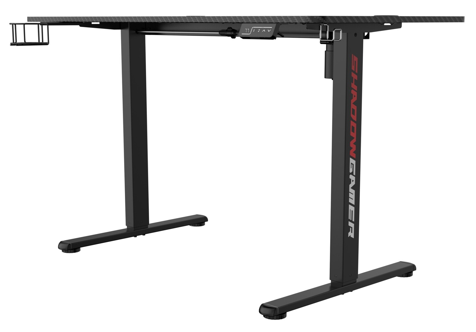Výškově nastavitelný elektrický herní stůl SHADOW GAMER 1.0 120 cm černý