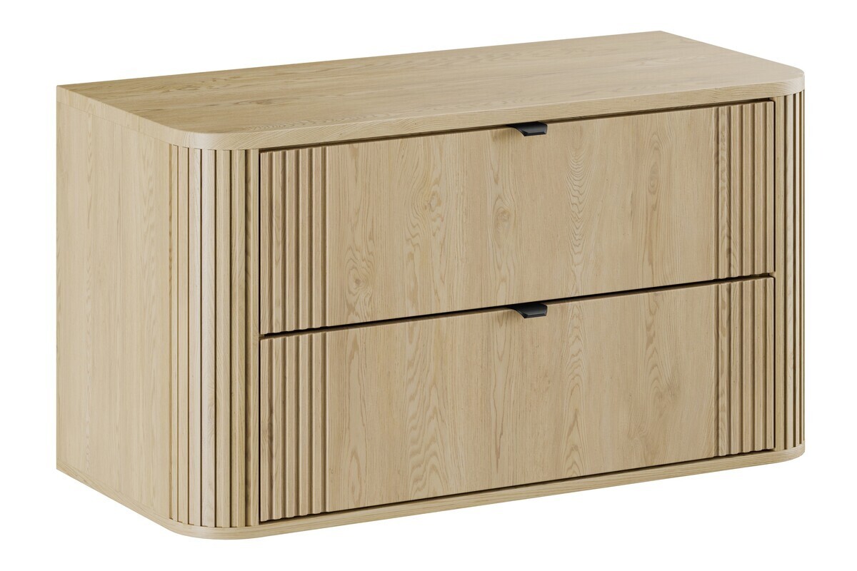 Závěsná skříňka pod umyvadlo Ovalia s deskou 100 cm dub Cremona