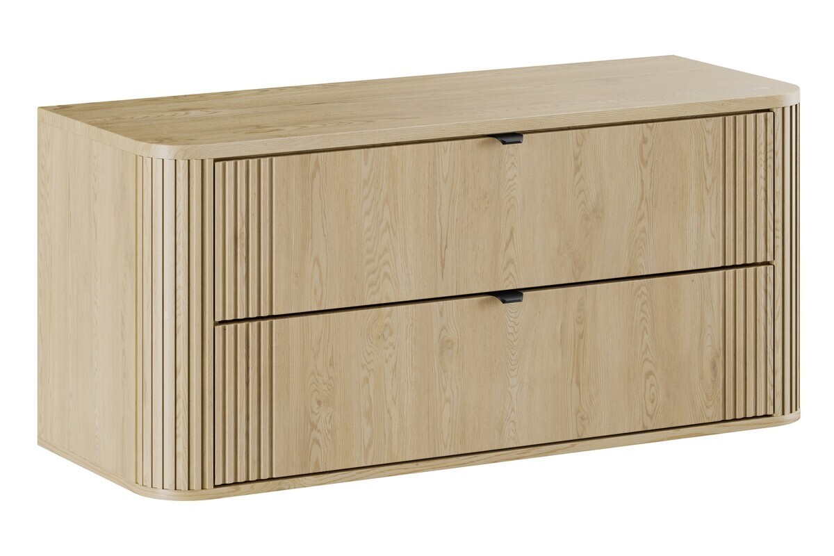 Závěsná skříňka pod umyvadlo Ovalia s deskou 120 cm dub Cremona