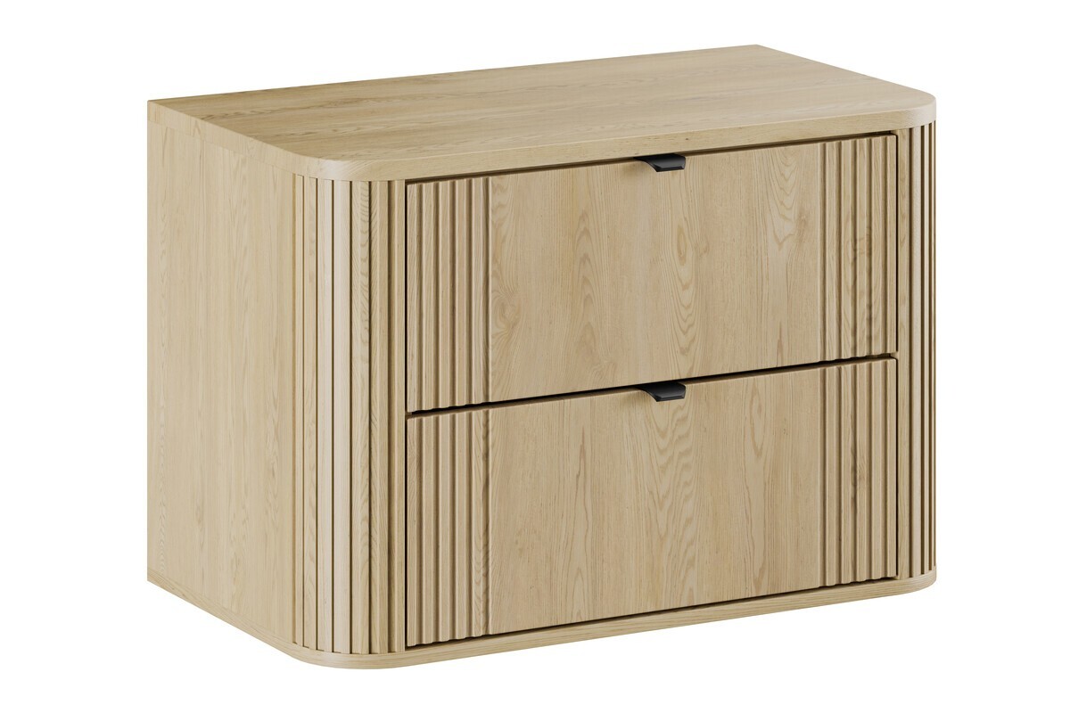 Závěsná skříňka pod umyvadlo Ovalia s deskou 80 cm dub Cremona