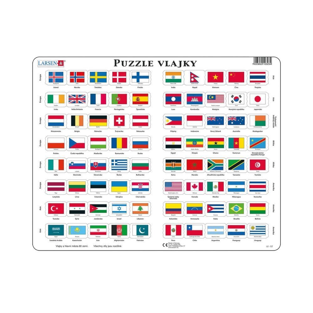 Dino Vlajky EDU Puzzle 80 dielikov