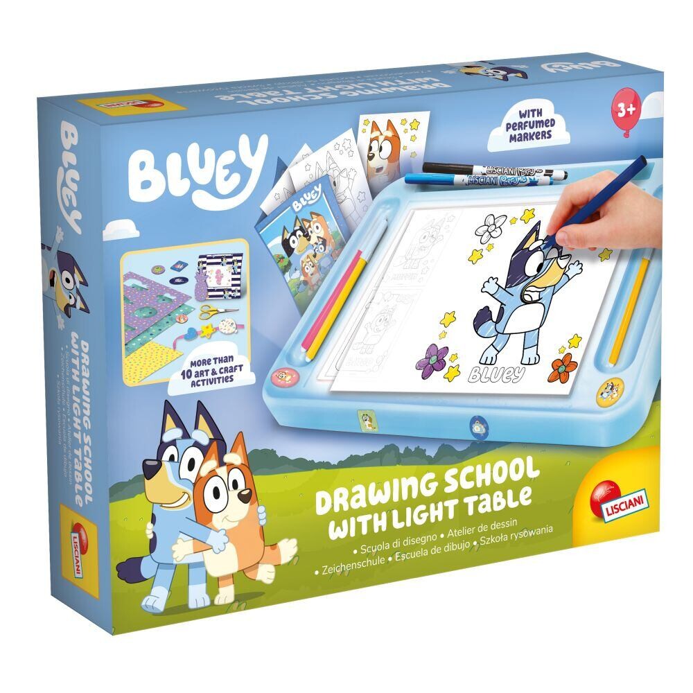 Lisciani BLUEY škola kreslenie s podsvietenou tabuľou
