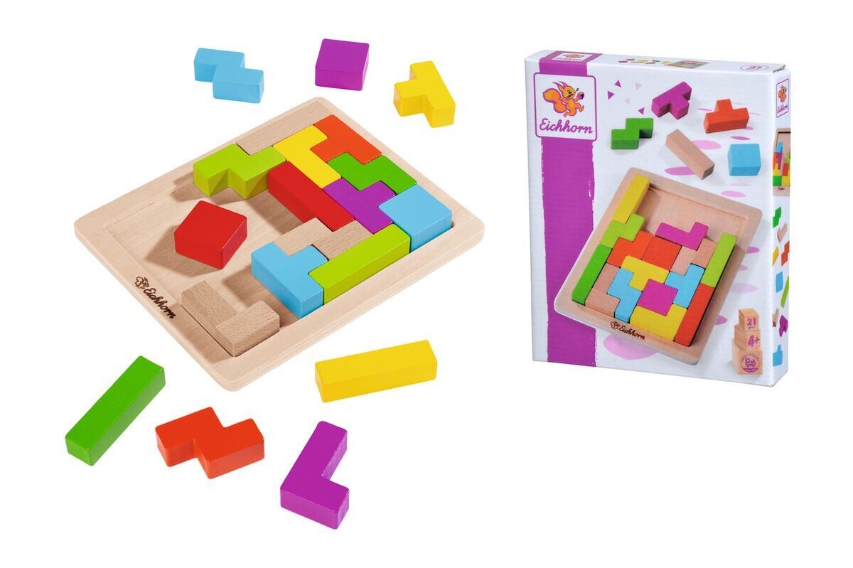 Eichhorn Drevená hra skladanie tvarov