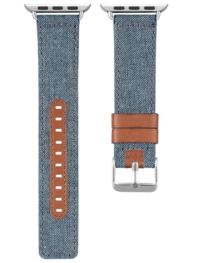 eses Kožený formálny remienok pre Apple Watch - Modrý 42mm, 44mm, 45mm, 49mm