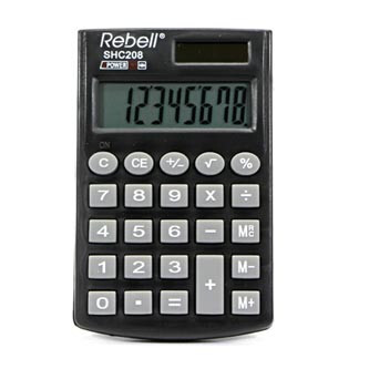 Rebell Kalkulačka RE-SHC208 BX, čierna, kapesná, osemmiestna