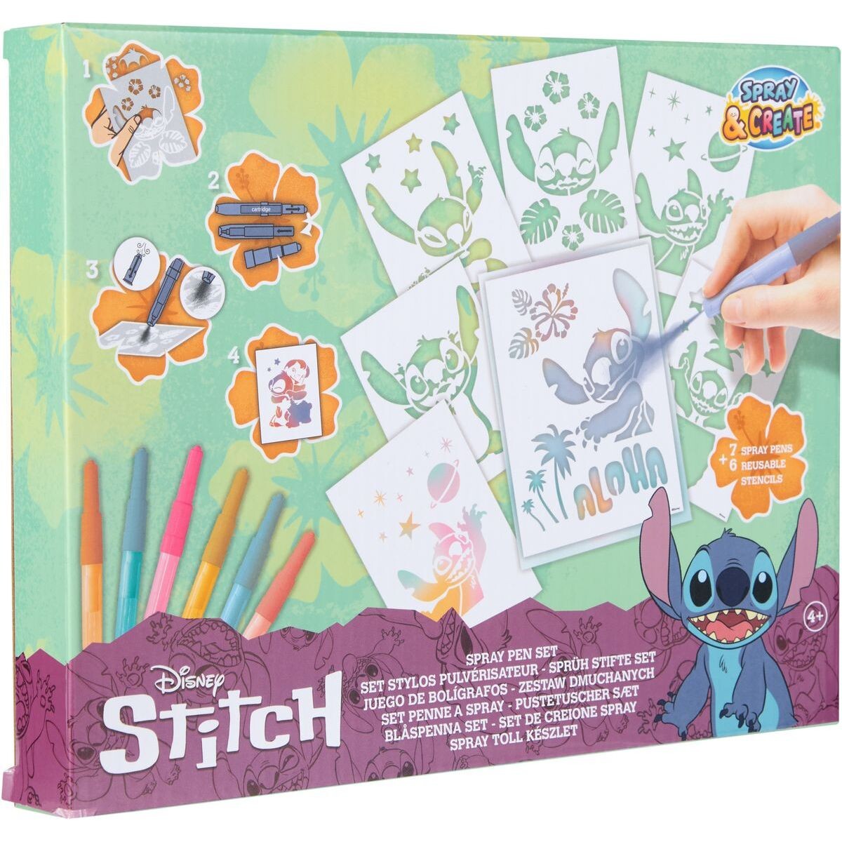 Veľká sada maľovania s fúkacími fixkami Stitch
