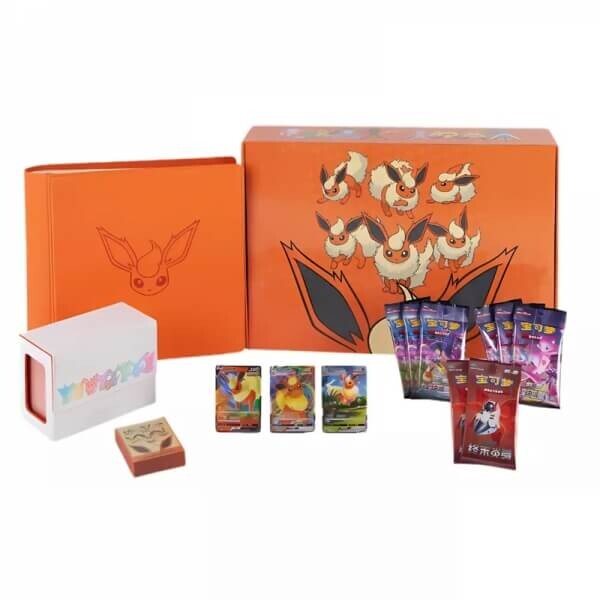 Nintendo Pokémon karty Flareon Gift Box Binder CHI Eevee GX - čínský